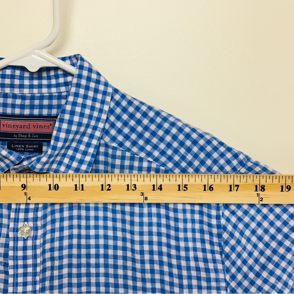 Vineyard Vines 100% linen mens long sleeve button up shirt M - Picture 7 of 8